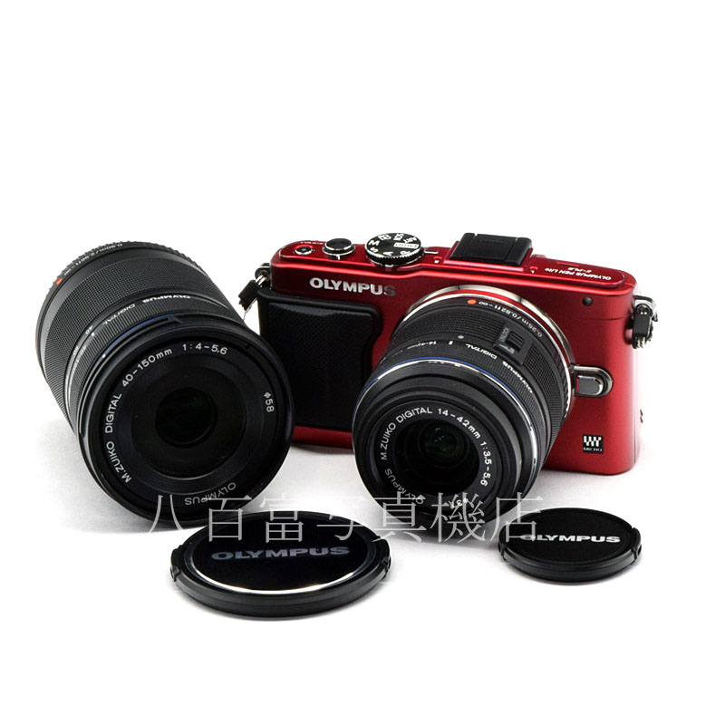 【中古】 オリンパス PEN Lite E-PL6 14-42mm II R 40-150mm R ダブルズームキット レッド OLYMPUS  ペンライト 中古デジタルカメラ A57880｜カメラのことなら八百富写真機店