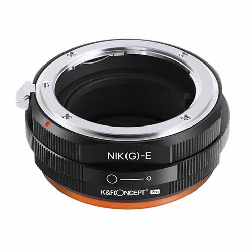 K&F Concept レンズマウントアダプター / KF-NGE.P / レンズ側：ニコンF(Gタイプ対応)  ボディ側：ソニーE